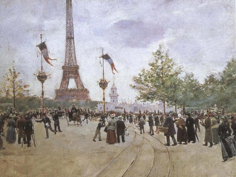 entrabce to the exposition universelle by jean beraud, cesar franck